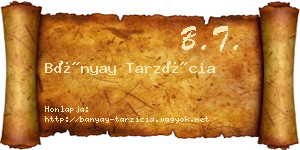 Bányay Tarzícia névjegykártya